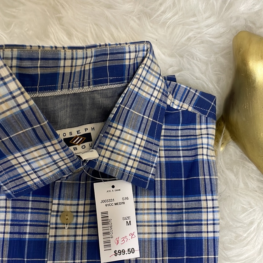 Joseph Abboud Men's Short Sleeve Plaid Shirt - Picture 4 of 6